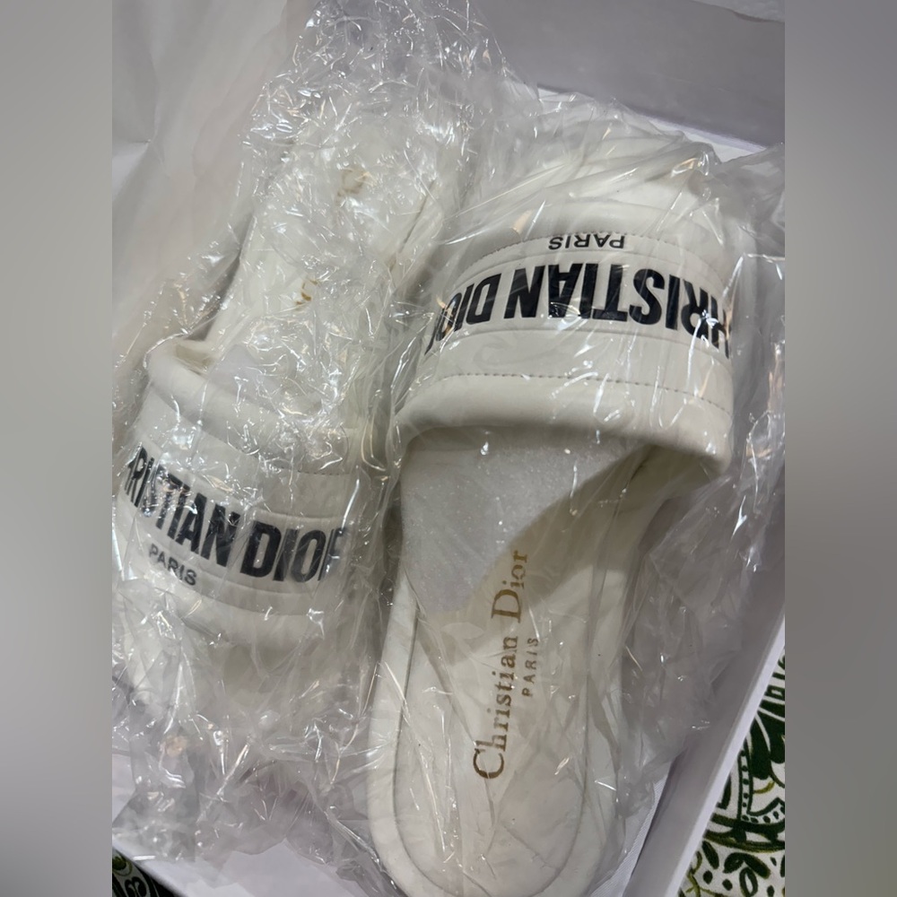 White Slide Sandals - Picture 4 of 6